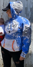 Load image into Gallery viewer, Livin’ That Baseball Mom Life Blue Bleached Leopard Hoodie - Mavictoria Designs Hot Press Express

