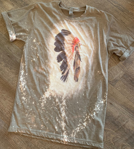 Bleached headdress tee // graphic tee - Mavictoria Designs Hot Press Express