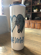 Load image into Gallery viewer, Peace Love Panthers (can be personalized) Glitter tumbler w/straw - Mavictoria Designs Hot Press Express
