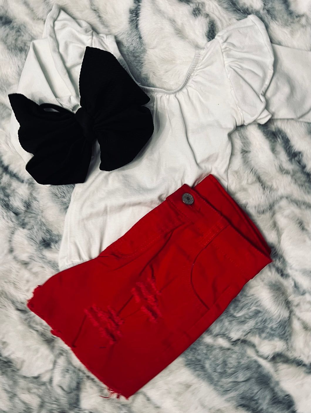 PREORDER Distressed Denim Shorts - Mavictoria Designs Hot Press Express