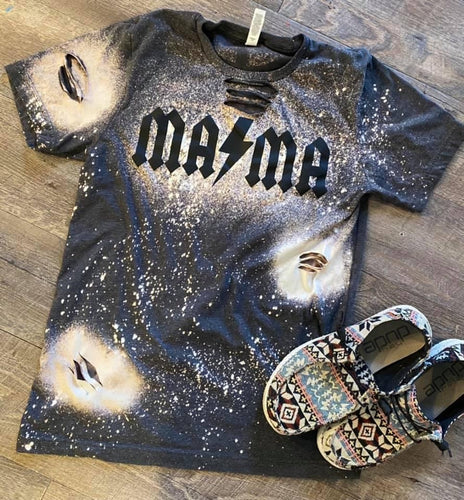 Mama -slash, bleached unisex tee - Mavictoria Designs Hot Press Express