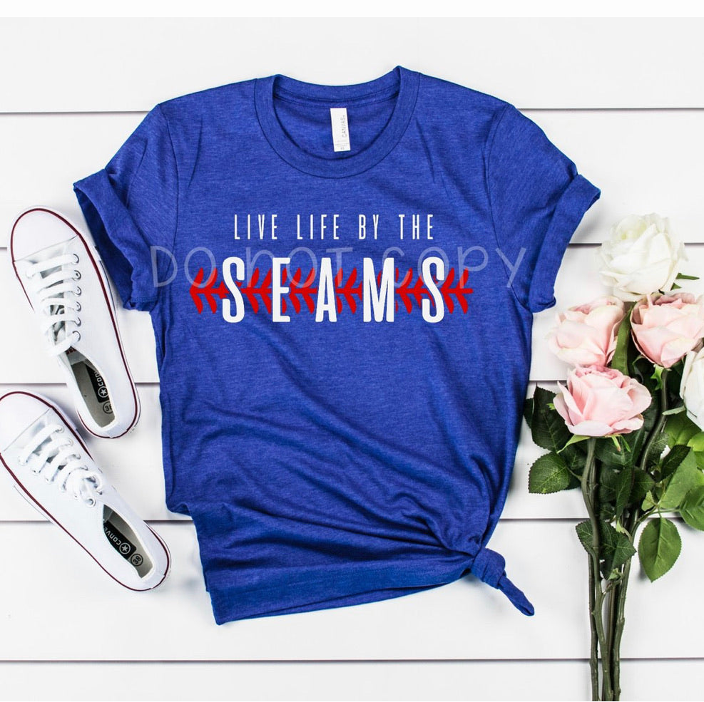 Live life by the seams. Graphic Tee. - Mavictoria Designs Hot Press Express
