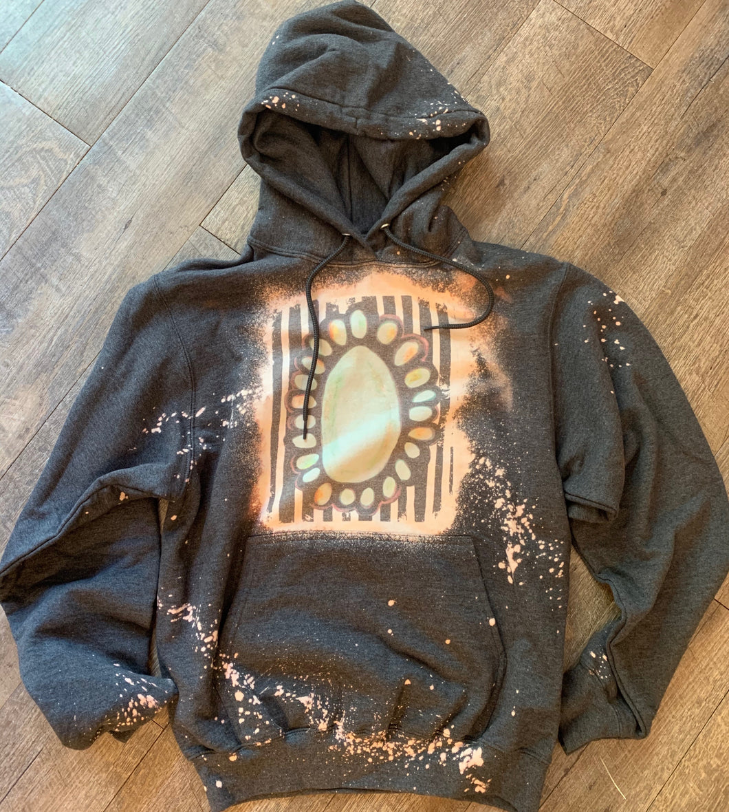 Charcoal turquoise stone hoodie. Graphic Tee or Hoodie. - Mavictoria Designs Hot Press Express