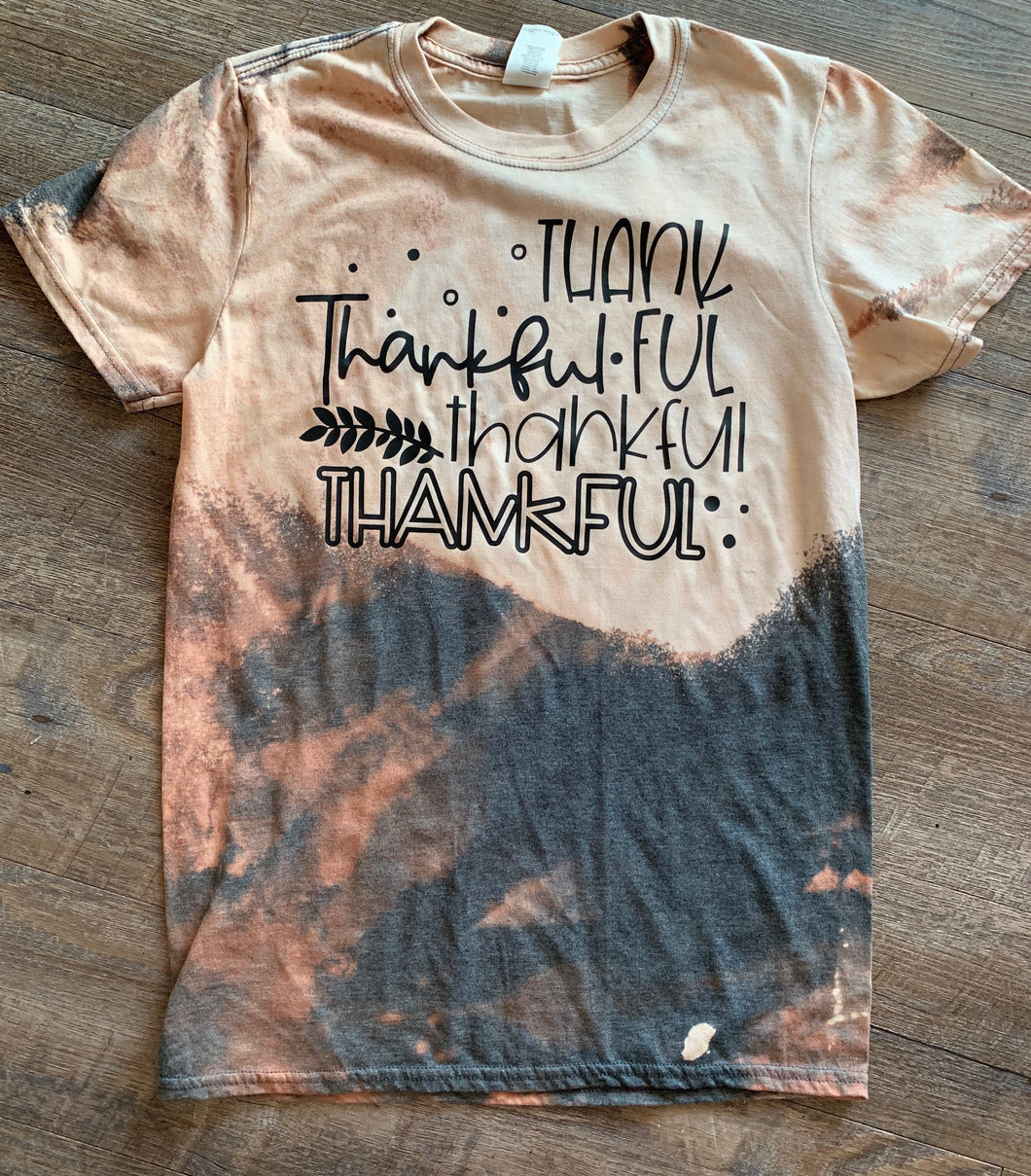 Thankful distressed bleach graphic hoodie tee crew or long sleeve - Mavictoria Designs Hot Press Express