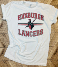Load image into Gallery viewer, Edinburgh Lancers spirit wear graphic tee - Mavictoria Designs Hot Press Express
