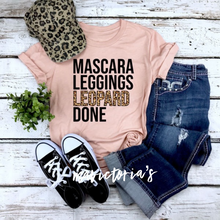Load image into Gallery viewer, Mascara leggings leopard done graphic tee - Mavictoria Designs Hot Press Express
