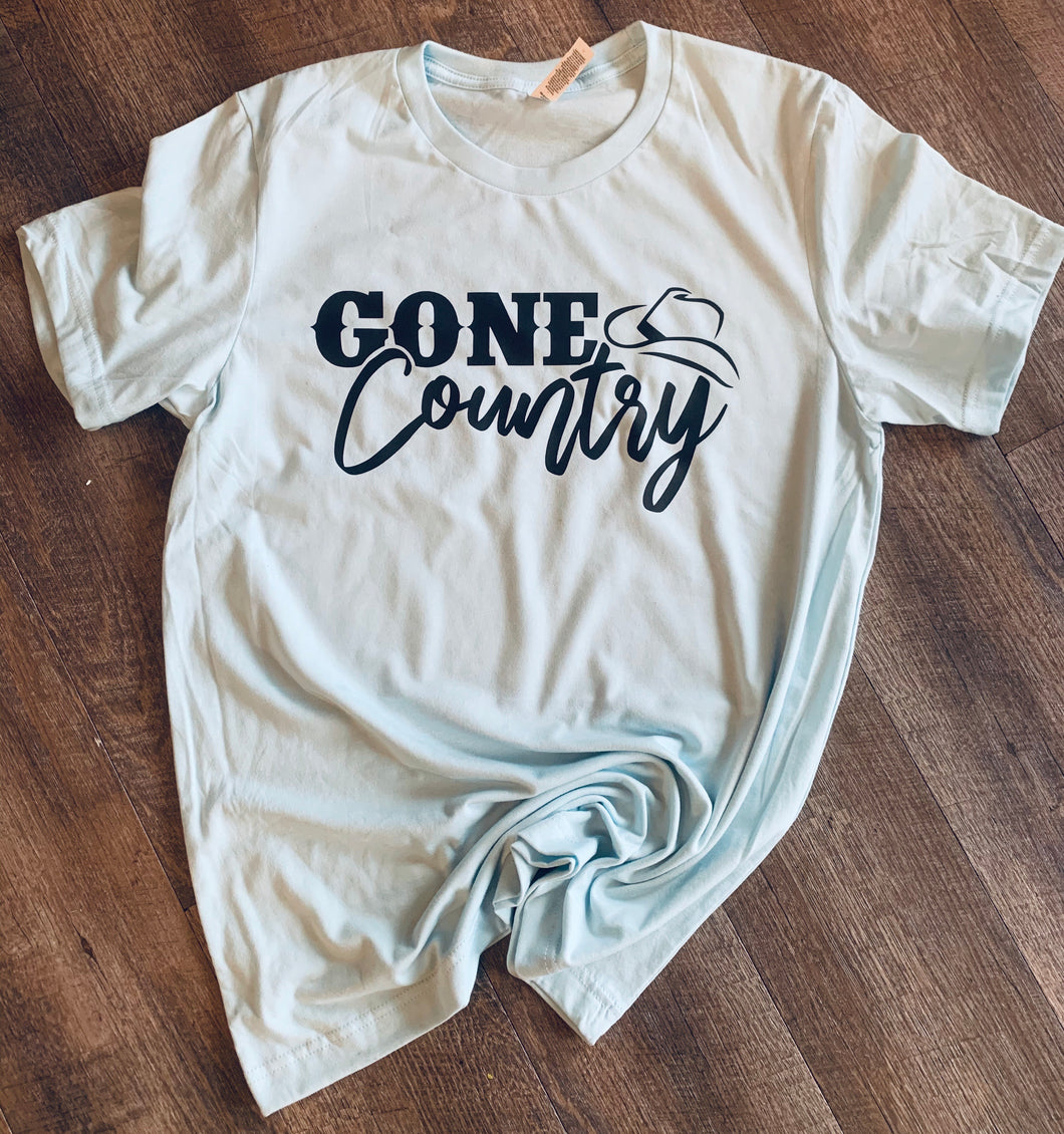 Gone country graphic tee long sleeve crew or hoodie - Mavictoria Designs Hot Press Express