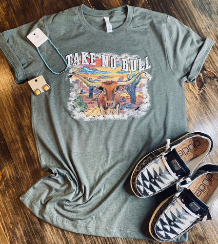 Take no Bull graphic tee long sleeve crew or hoodie - Mavictoria Designs Hot Press Express