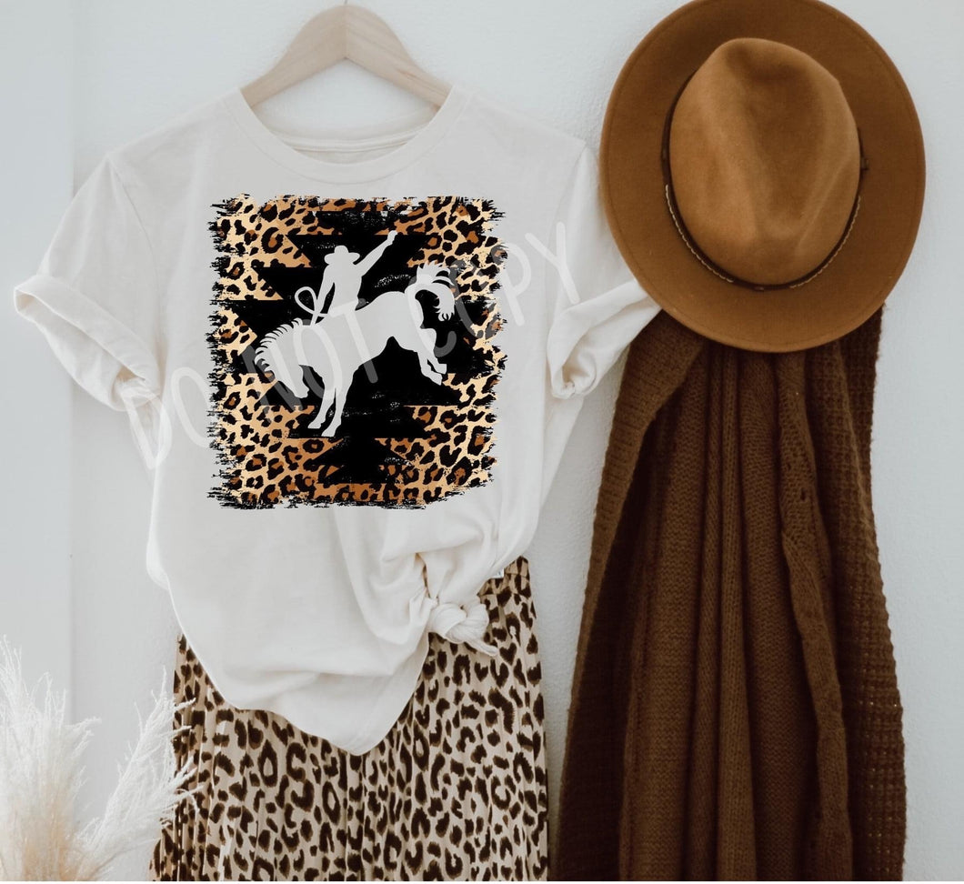 Leopard Bronco // graphic tee // Halloween // fall - Mavictoria Designs Hot Press Express