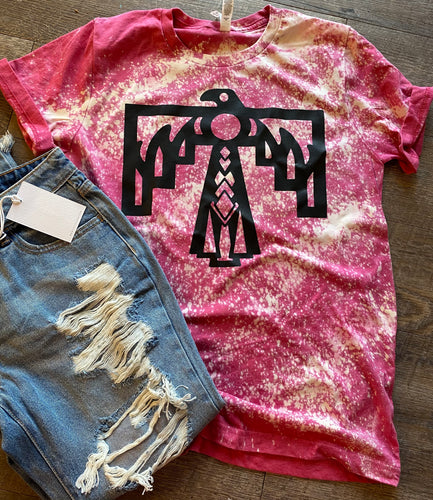 Thunderbird. Bleached graphic Tee. Long sleeve. Crew. Hoodie - Mavictoria Designs Hot Press Express