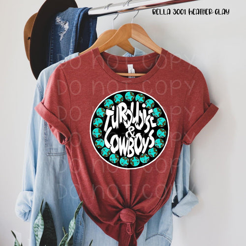 Turquoise and cowboys // Bella h clay // graphic tee - Mavictoria Designs Hot Press Express