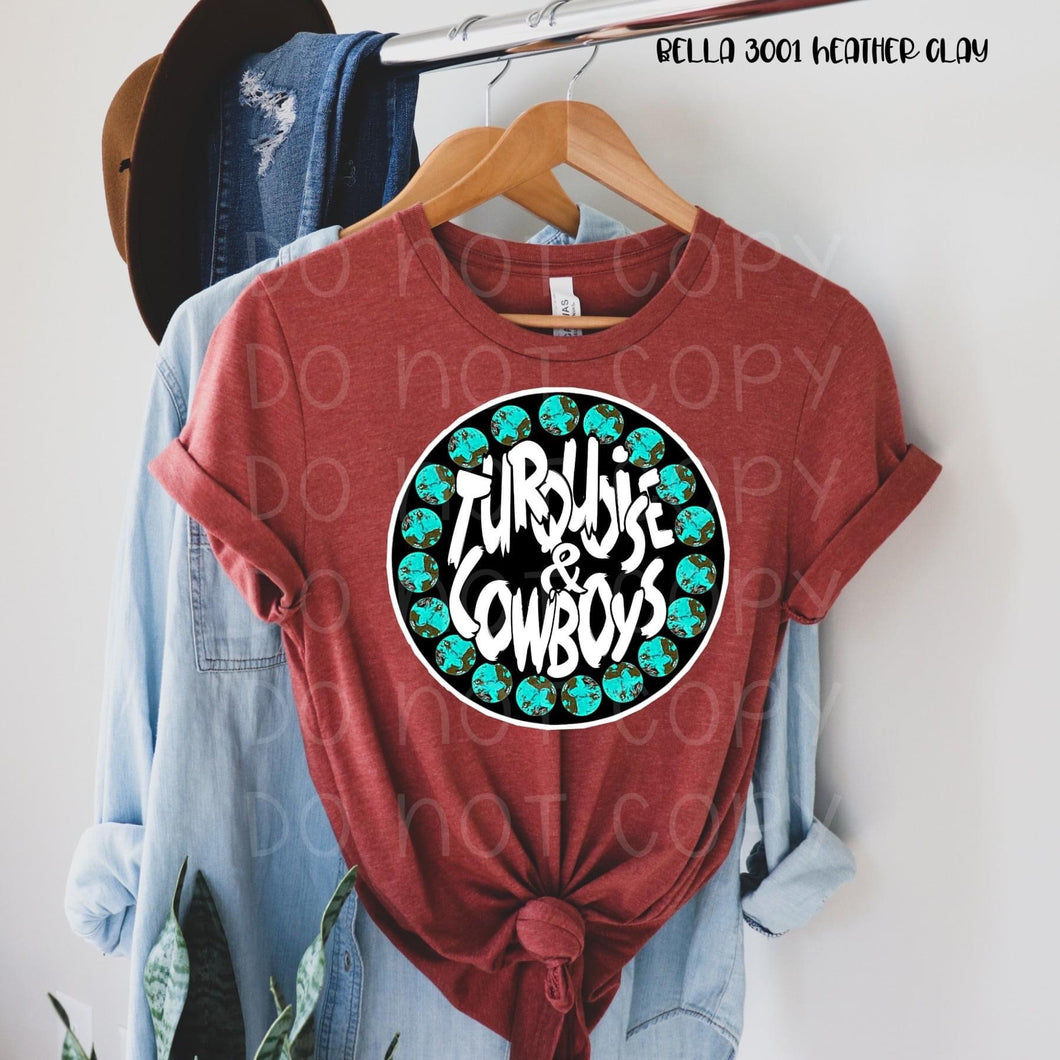 Turquoise and cowboys // Bella h clay // graphic tee - Mavictoria Designs Hot Press Express