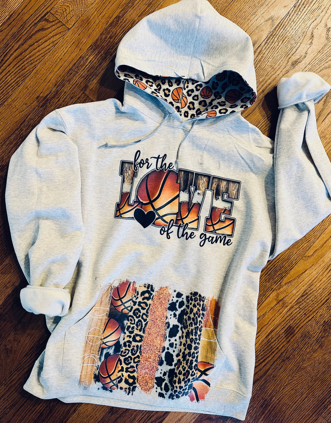 For The Love Of The Game Custom Sports Hoodie With Pocket And Hood. Ash Hoodie. Basketball. Soccer. Baseball. Softball. - Mavictoria Designs Hot Press Express