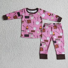 Load image into Gallery viewer, Preorder S’mores PJ Sets. Boy and Girl Sets available. - Mavictoria Designs Hot Press Express

