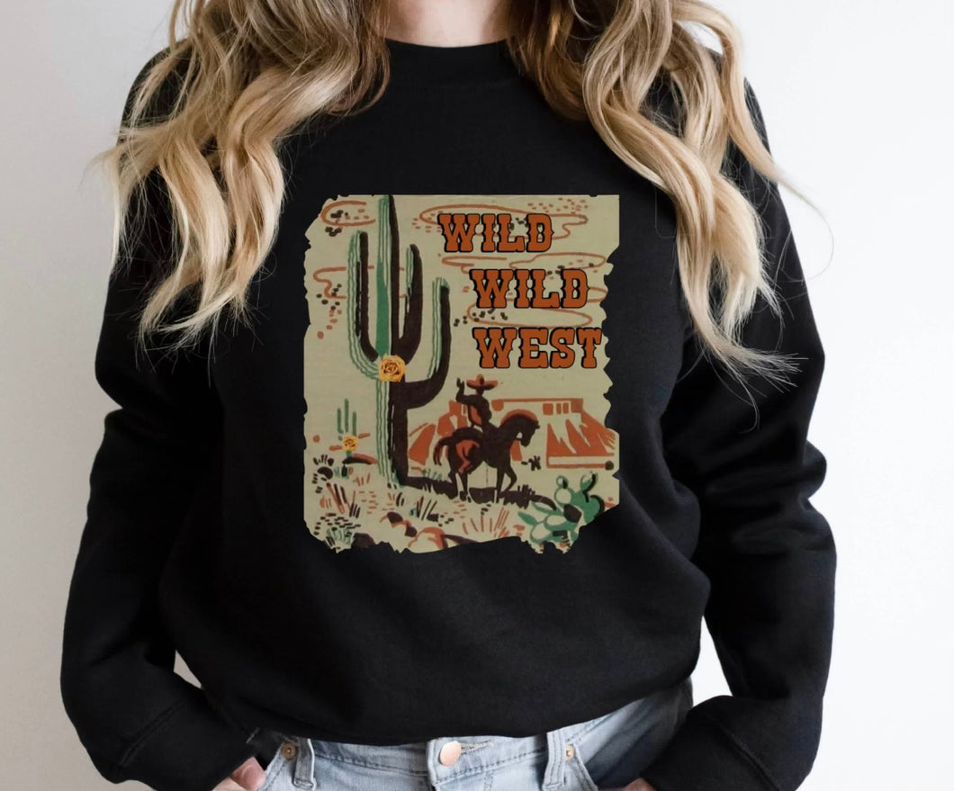 Wild Wild West western crewneck - Mavictoria Designs Hot Press Express