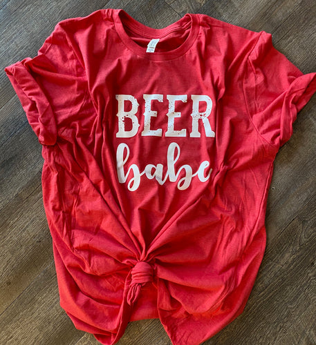 Red Beer Babe // Bella // graphic tee - Mavictoria Designs Hot Press Express