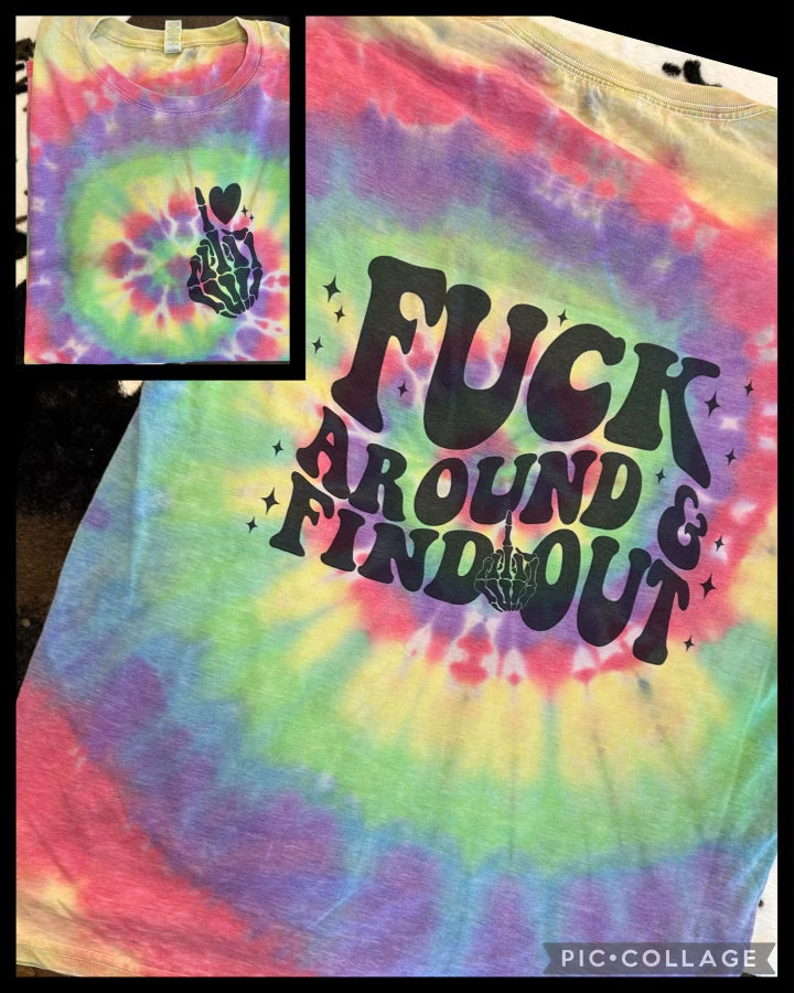 Fuck around and find out graphic tee - Mavictoria Designs Hot Press Express