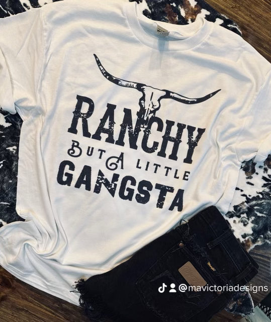 Ranchy but a little gangster western graphic tee - Mavictoria Designs Hot Press Express