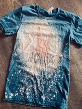 Load image into Gallery viewer, Turquoise Is My Rock // Blue bleached distressed graphic tee - Mavictoria Designs Hot Press Express
