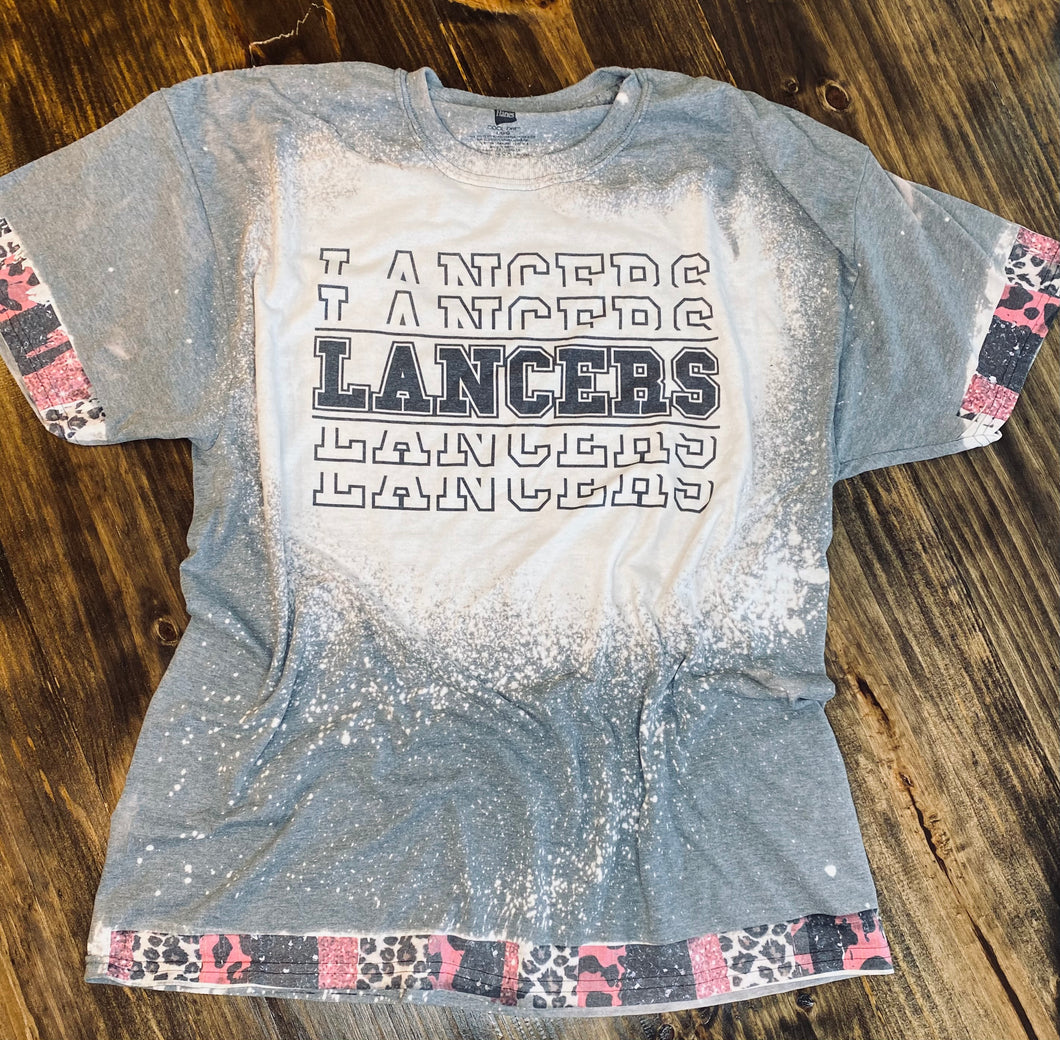 Lancers grey or charcoal bleached with red leopard trim - Mavictoria Designs Hot Press Express