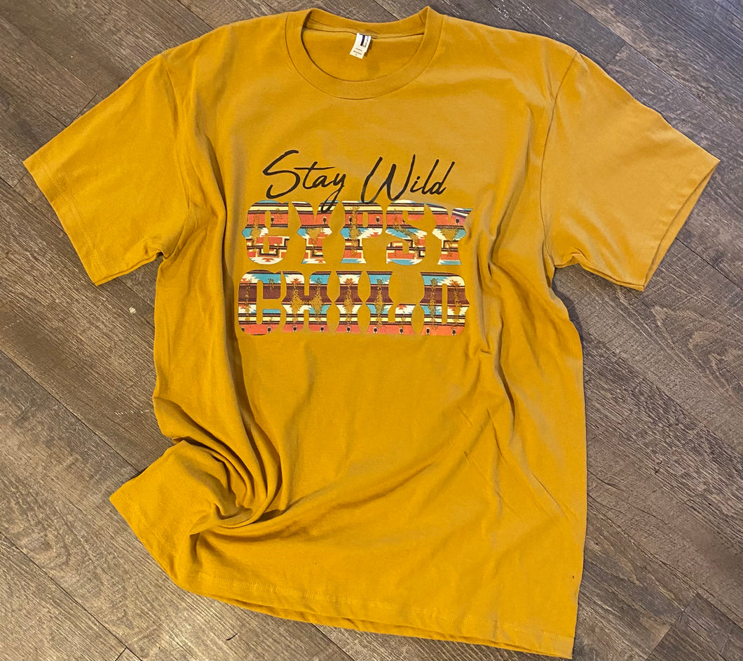 Stay wild gypsy child. Western. graphic tee long sleeve crew or hoodie - Mavictoria Designs Hot Press Express