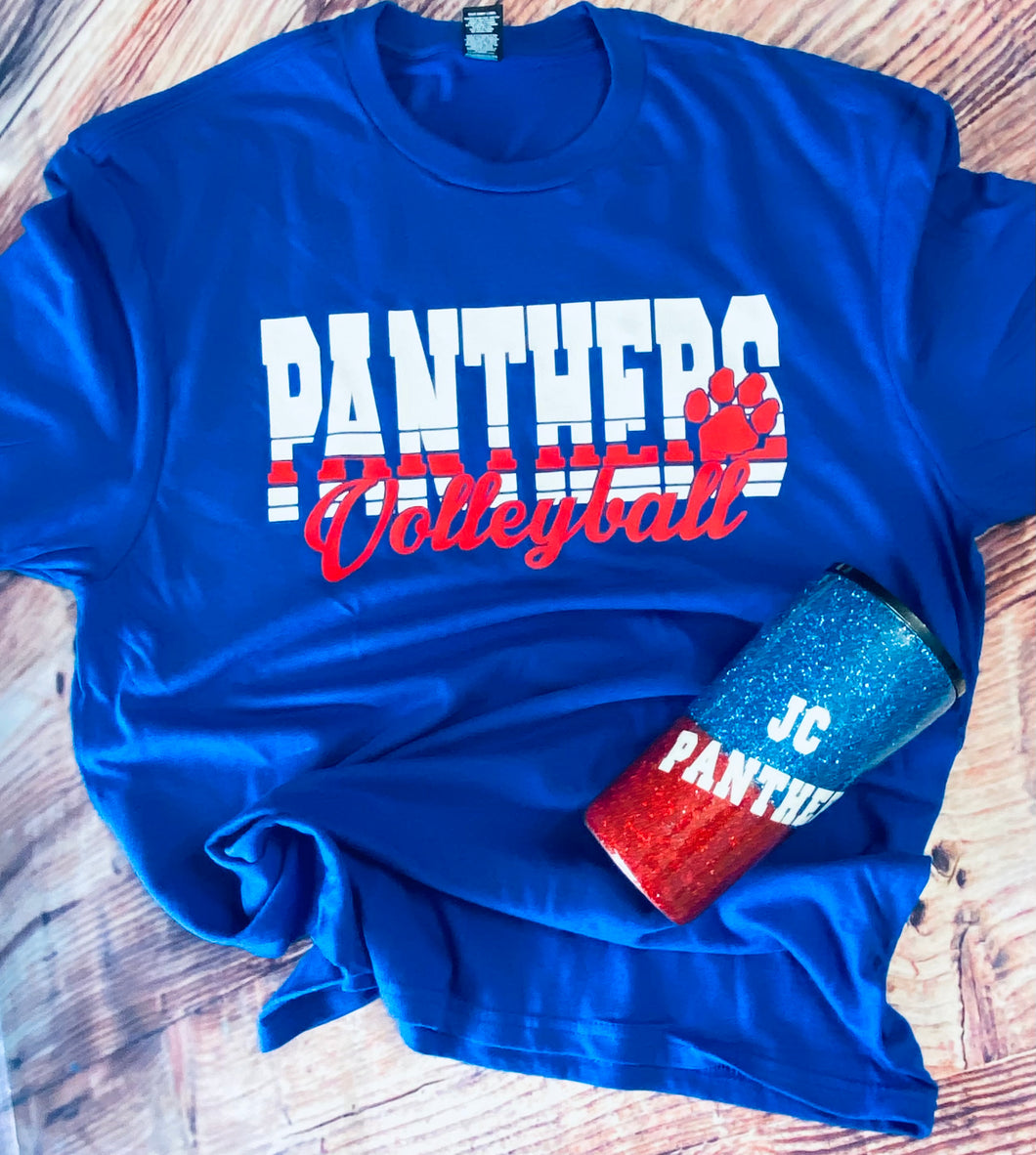 Panthers Volleyball Paw graphic tee. - Mavictoria Designs Hot Press Express