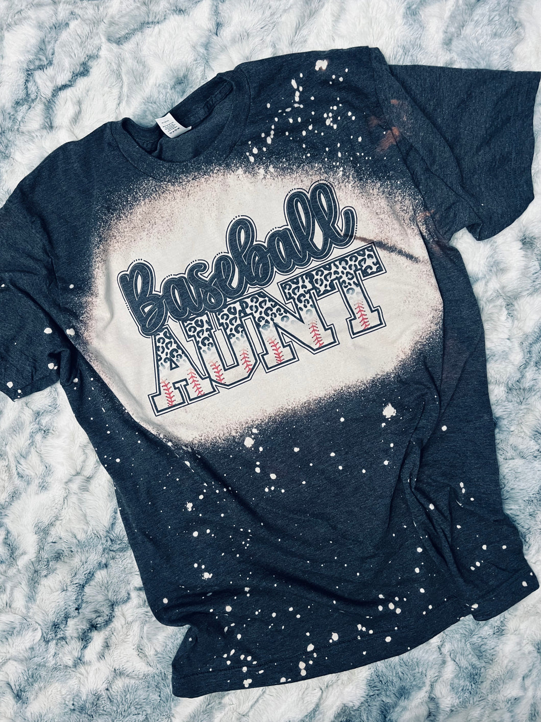 Baseball Aunt. bleached graphic tee long sleeve crew or hoodie - Mavictoria Designs Hot Press Express