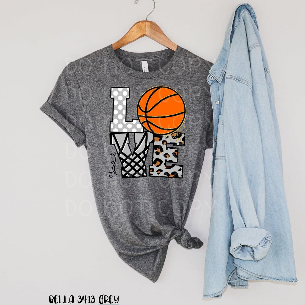 Love basketball. graphic tee long sleeve crew or hoodie - Mavictoria Designs Hot Press Express