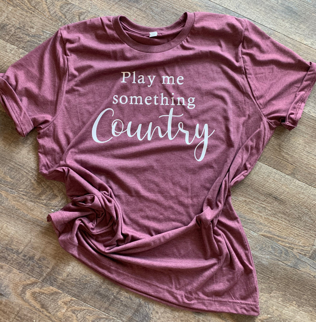 Play me something country graphic tee long sleeve crew or hoodie - Mavictoria Designs Hot Press Express