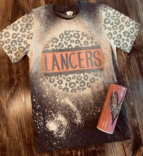 Lancers Leopard trim bleached charcoal graphic tee - Mavictoria Designs Hot Press Express