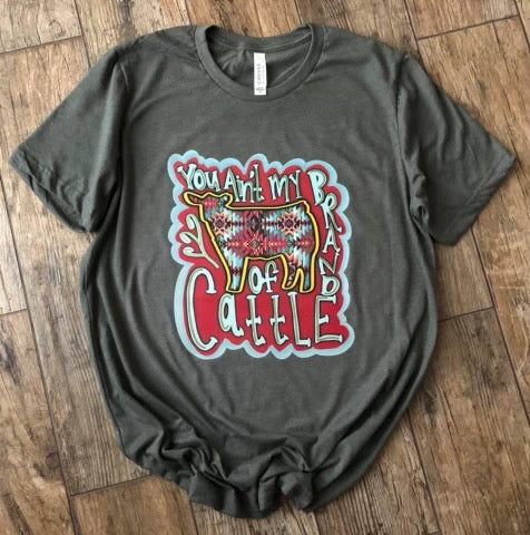 You ain’t my brand of cattle. Tribal. Aztec. graphic tee long sleeve crew or hoodie - Mavictoria Designs Hot Press Express