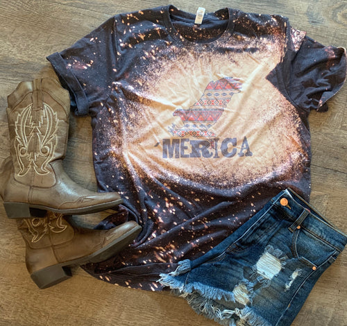 ‘Merica aztec eagle graphic tee distressed - Mavictoria Designs Hot Press Express