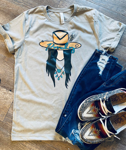 Punchy Cowgirl. Turquoise. Western. Graphic tee. - Mavictoria Designs Hot Press Express