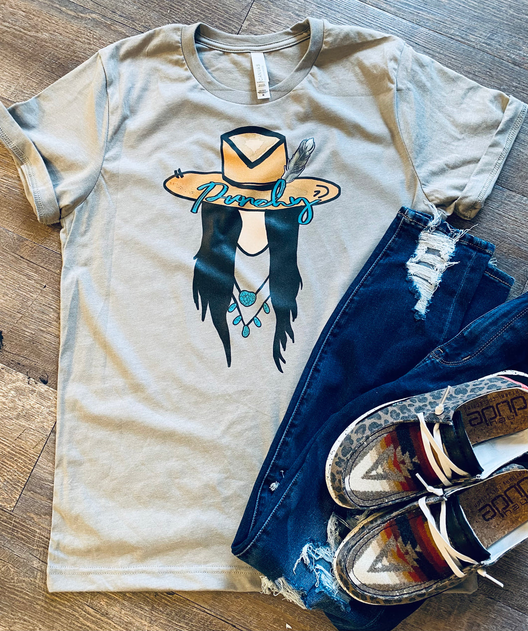 Punchy Cowgirl. Turquoise. Western. Graphic tee. - Mavictoria Designs Hot Press Express
