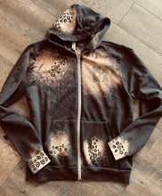 Load image into Gallery viewer, Leopard MAMA leopard sleeves patches charcoal graphic jacket - Mavictoria Designs Hot Press Express
