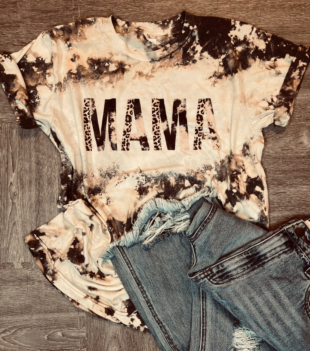 Mama bleached graphic tee - Mavictoria Designs Hot Press Express