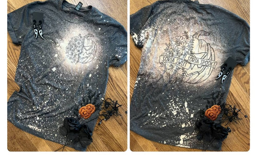 Sorta spooky sorta sweet. bleached graphic tee - Mavictoria Designs Hot Press Express