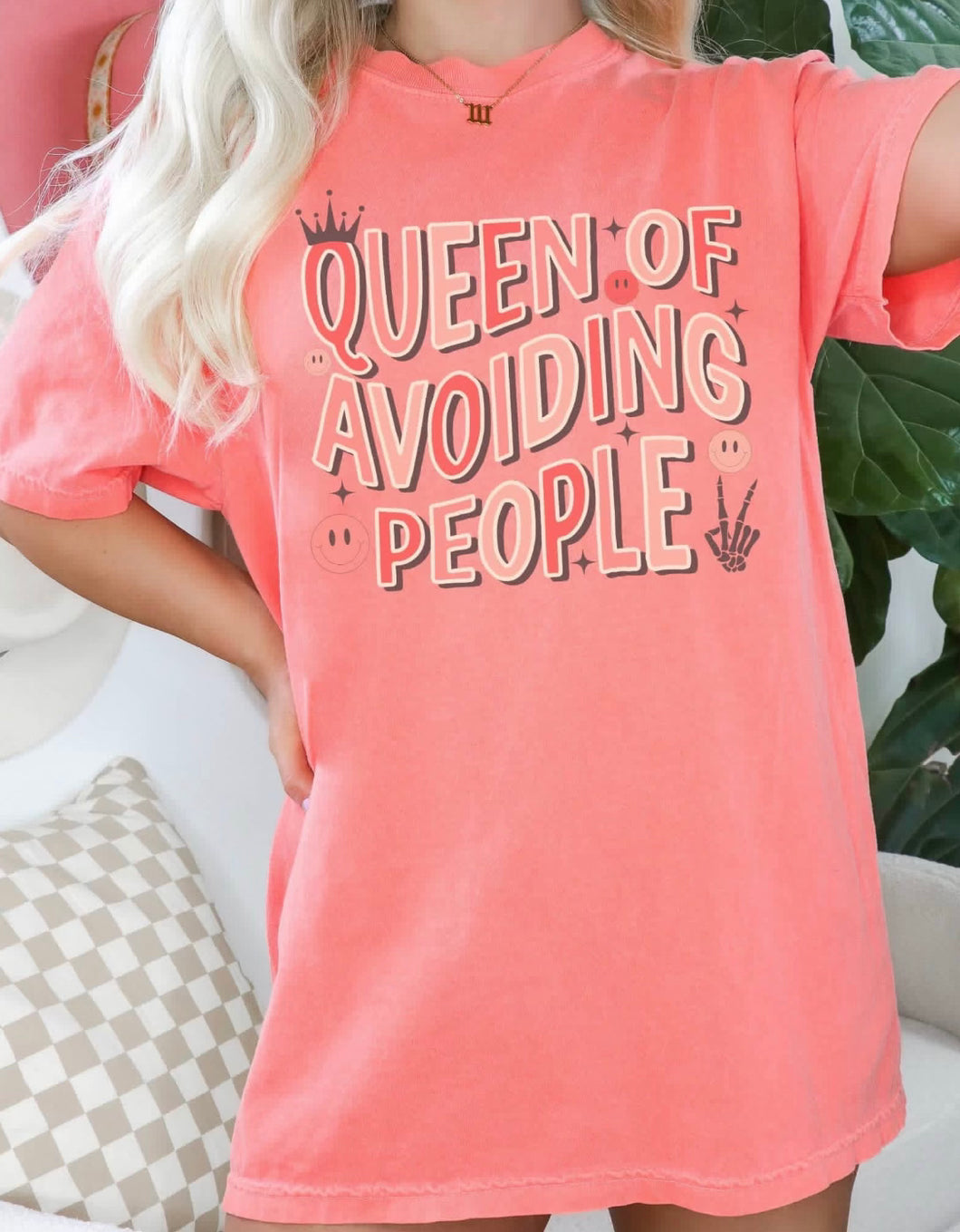 Queen of avoiding people women’s graphic tee - Mavictoria Designs Hot Press Express