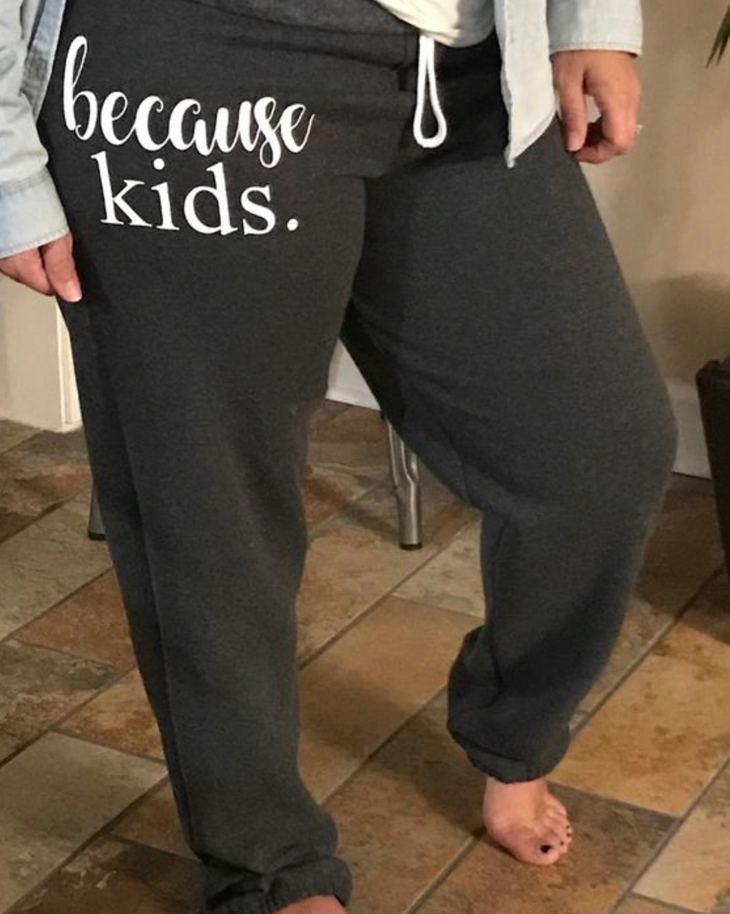 Because kids customized unisex fit sweatpants. Funny graphic sweats great gift! - Mavictoria Designs Hot Press Express