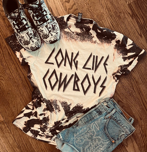 Long live cowboys bleached graphic tee - Mavictoria Designs Hot Press Express