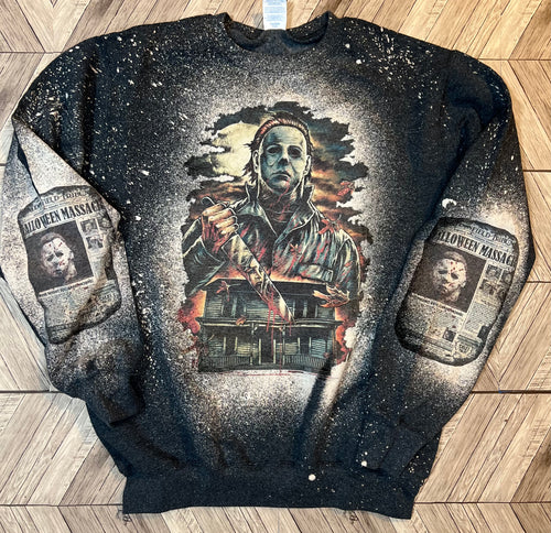 Michael Myers Halloween graphic tee crewneck hoodie or long sleeve - Mavictoria Designs Hot Press Express