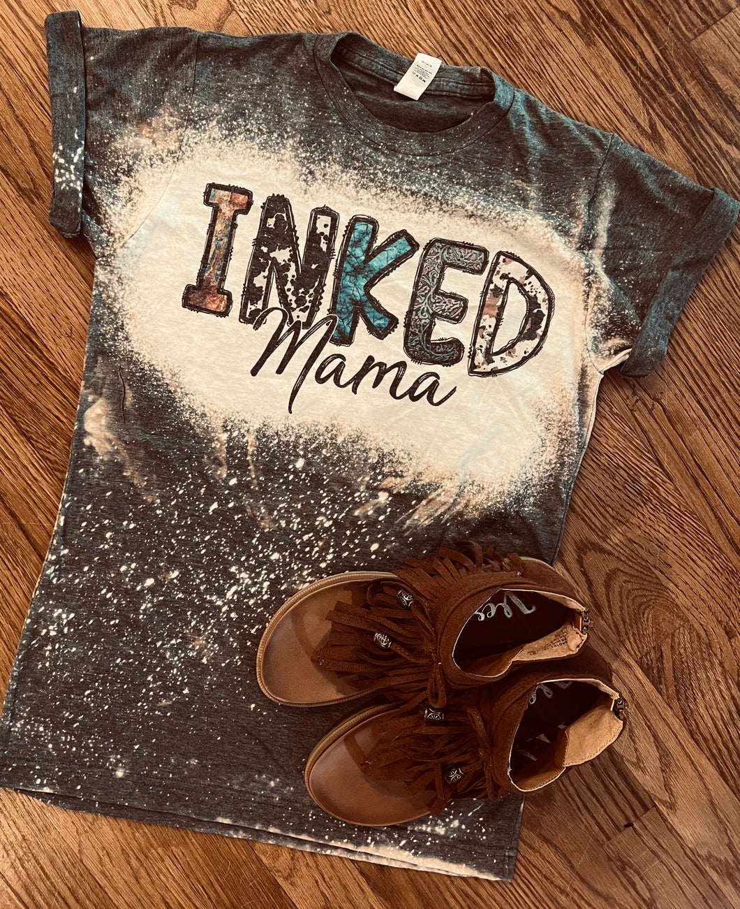 Inked mama bleached graphic tee - Mavictoria Designs Hot Press Express