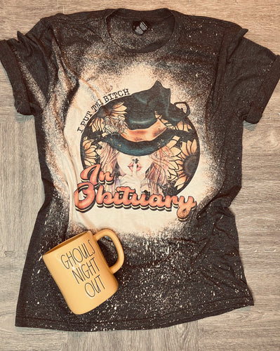 I put the bitch in obituary bleached graphic tee - Mavictoria Designs Hot Press Express