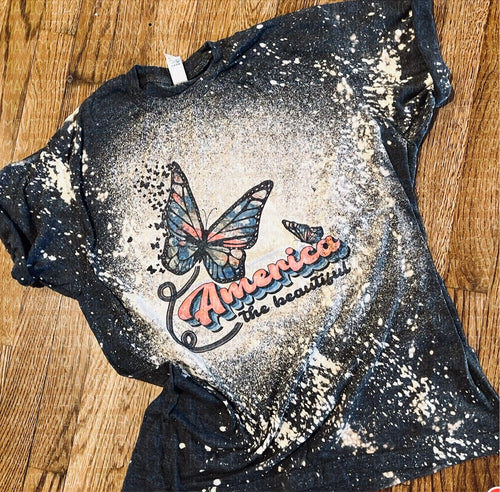 America the beautiful bleached graphic tee - Mavictoria Designs Hot Press Express