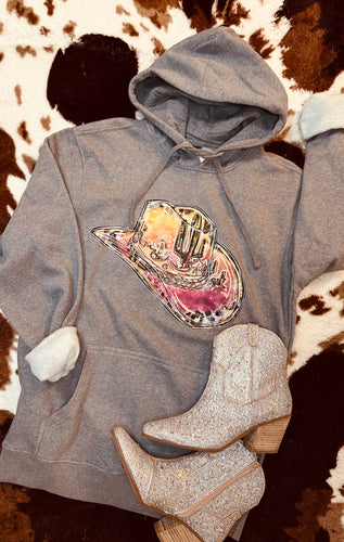 Western cowboy hat graphic hoodie or tee - Mavictoria Designs Hot Press Express