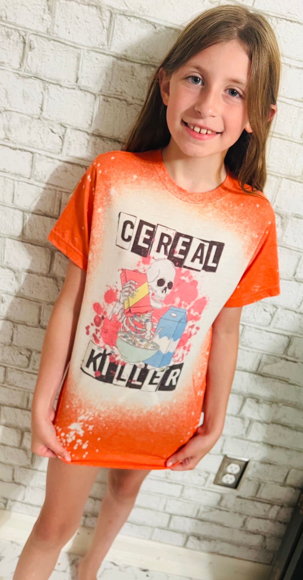 Cereal Killer graphic heather bleached tee - Mavictoria Designs Hot Press Express