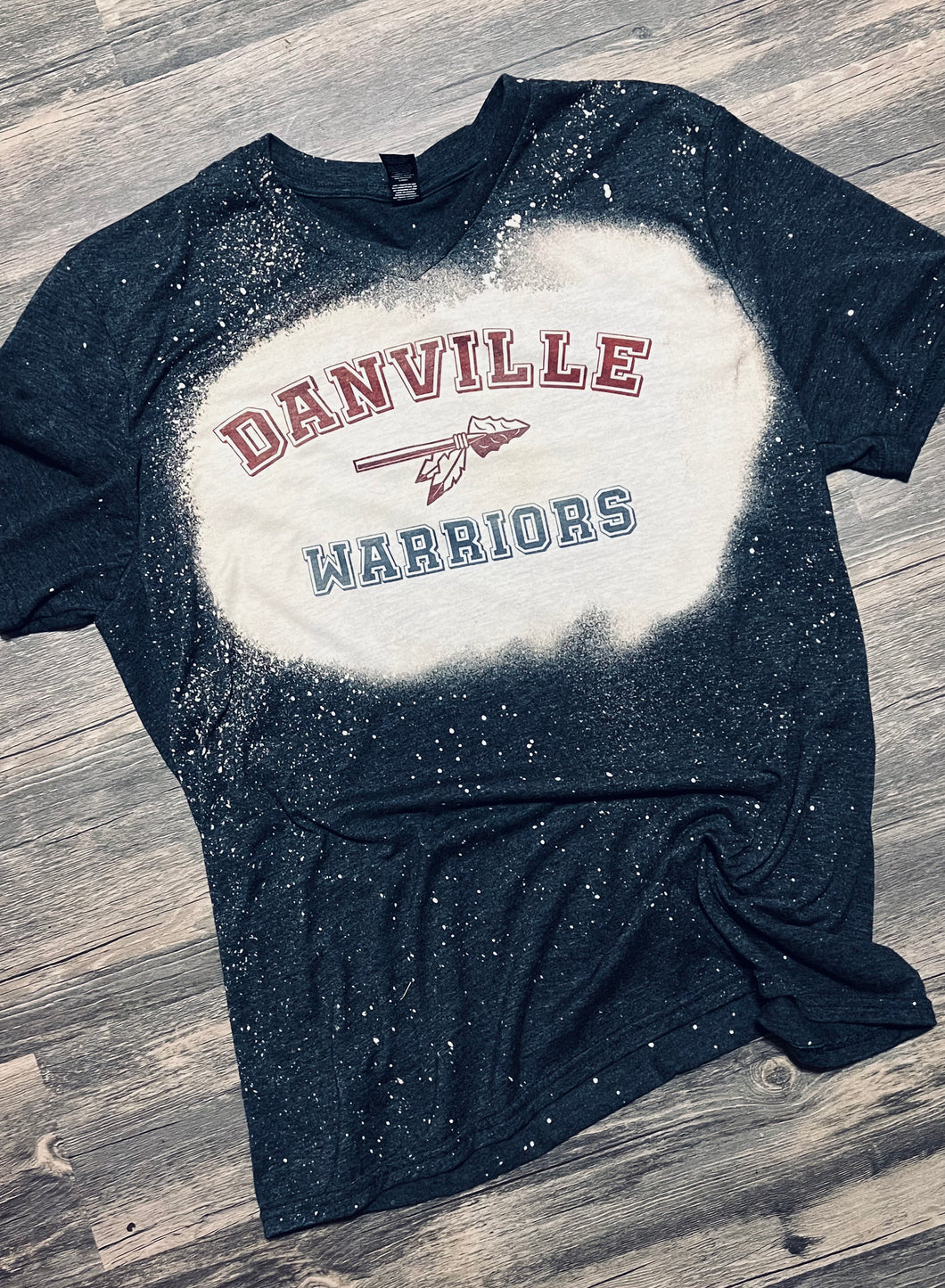 Danville Warriors charcoal bleached graphic tee. Edinburgh Lancers - Mavictoria Designs Hot Press Express