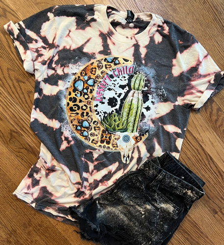 Desert child bleached graphic tee - Mavictoria Designs Hot Press Express