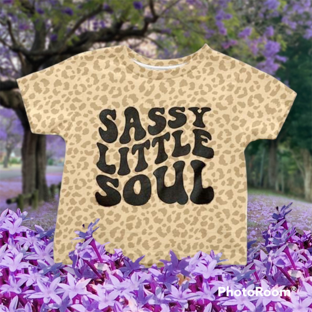 KIDS natural leopard Sassy Little Soul graphic onesie or tee - Mavictoria Designs Hot Press Express