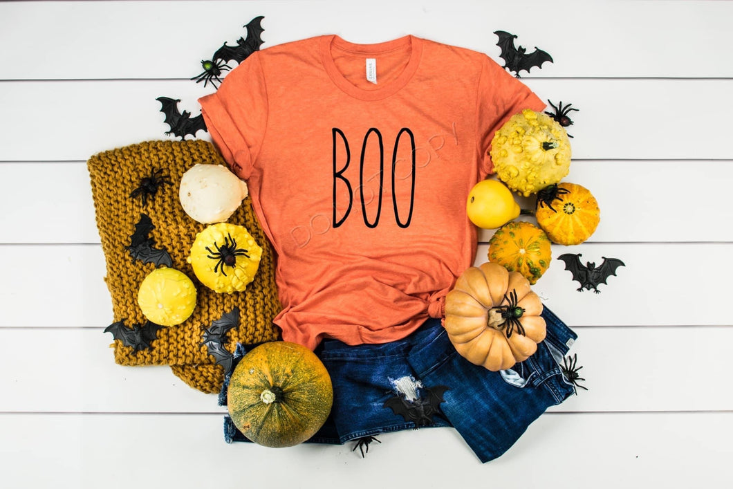 Orange Boo tee // graphic tee // Halloween - Mavictoria Designs Hot Press Express